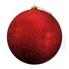 Χριστουγεννιάτικη Μπάλα Οροφής Κόκκινη με Στρας (20cm)